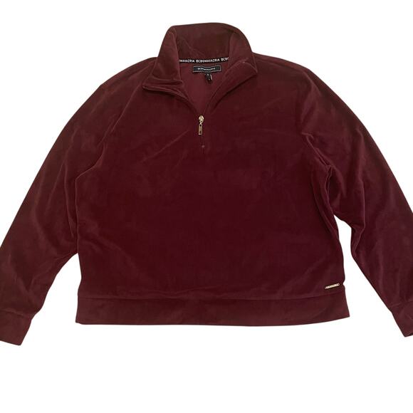 BCBGMAXAZRIA Velour Velvet L Tracksuit Set | Plum Pullover & Joggers, Y2K Lounge - Picture 2 of 7